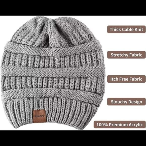 3 Pack Women\'s Winter Hats Slouchy Beanies Oversized Knit Warm Hats main image 4